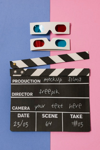 Top View Cinema Composition Mock-Up Psd