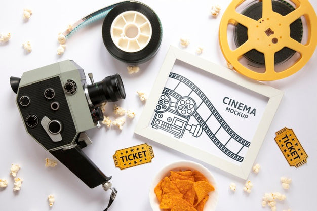 Top View Cinema Frame Mockup Psd