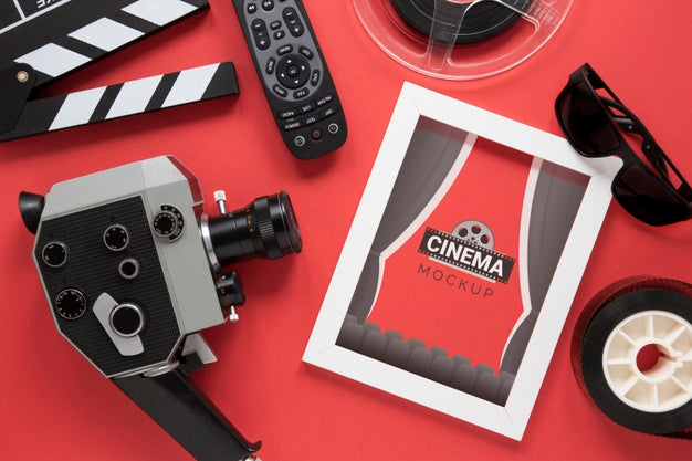 Top View Cinema Frame Mockup Psd