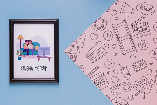 Top View Cinema Mock-Up Frame Psd