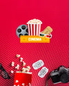 Top View Cinema Mock-Up With Popcorn Psd