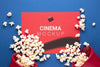 Top View Cinema Mockup With Popcorn Psd