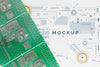 Top View Circuit Boards Mockup Psd