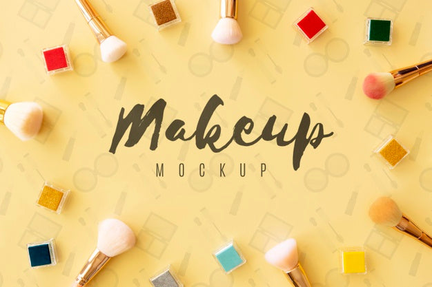 Top View Circular Frame With Brushes Psd