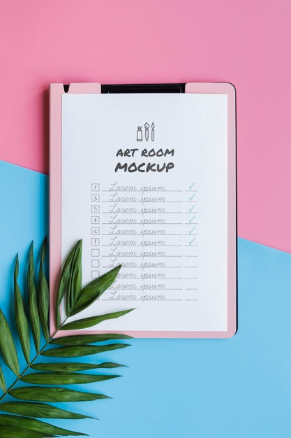Top View Clipboard With List Psd