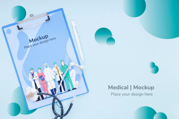 Top View Clipboard With Nurses And Doctors Psd