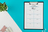 Top View Clipboard With Schedule Planner Psd