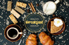 Top View Coffee And Croissants Mock-Up Psd