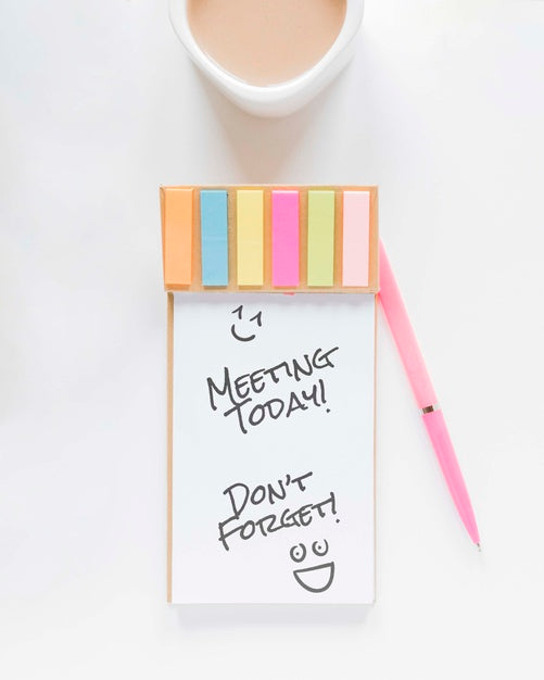 Top View Coffee And Note With Mock-Up Psd