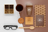 Top View Coffee Beans And Branding Items Psd