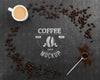 Top View Coffee Beans And Cup Of Coffee Mock-Up Psd