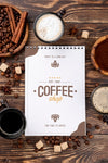 Top View Coffee Beans Mockup Psd