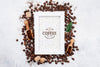 Top View Coffee Beans Mockup Psd