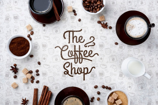 Top View Coffee Beans Mockup Psd