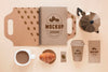 Top View Coffee Branding Elements Psd