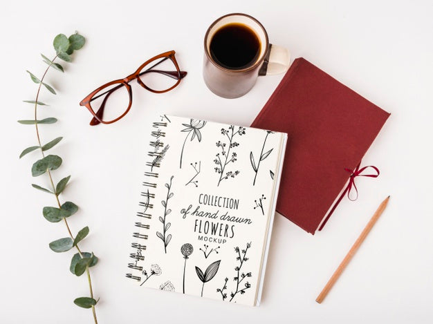 Top View Coffee Cup With Mock-Up Concept Psd