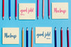 Top View Collection Of Notes And Colorful Pencils Psd