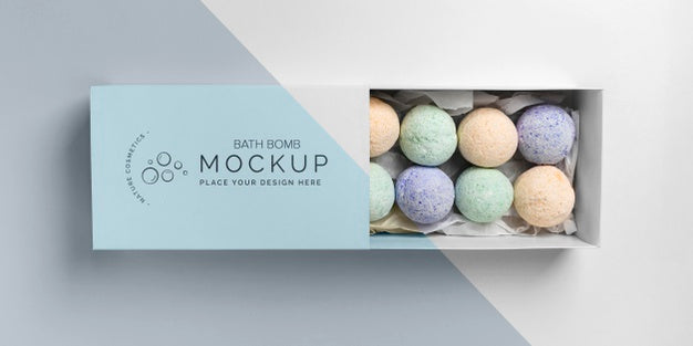 Top View Colorful Bath Bombs Arrangement Psd