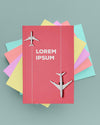 Top View Colorful Books Mock-Up Psd
