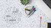 Top View Colorful Pens With Mock-Up Psd