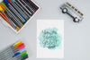 Top View Colorful Pens With Toy Car Psd