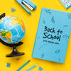 Top View Composition Of School Supplies Psd