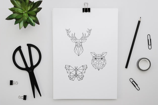 Top View Composition With Card Mock-Up Psd