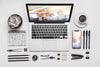 Top View Composition With Laptop And Office Supplies Psd