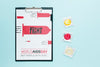 Top View Condoms And Clipboard Psd