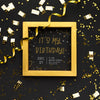 Top View Confetti With Golden Frame Psd