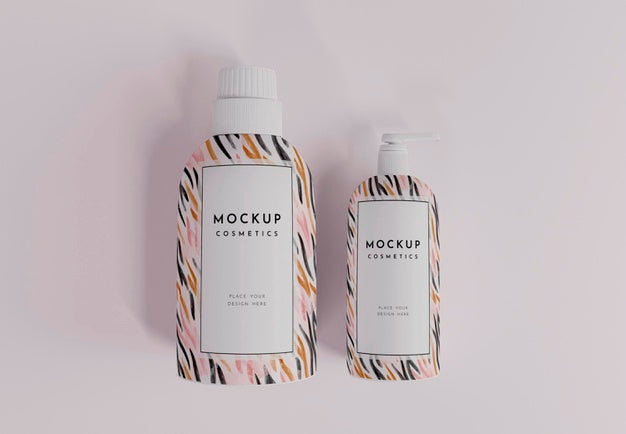 Top View Cosmetic Products Arrangement Psd