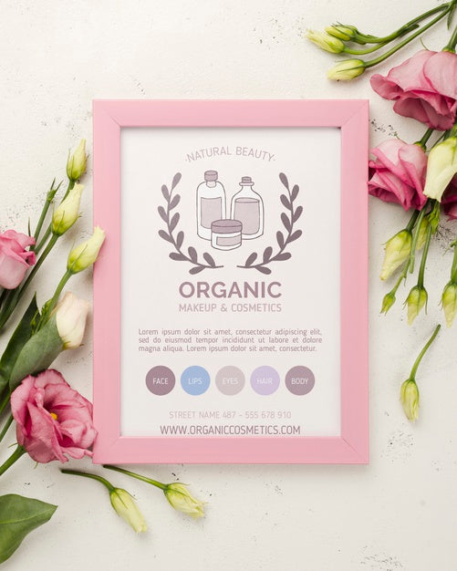 Top View Cosmetics Mockup Psd