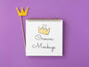 Top View Crown Mock-Up On Violet Background Psd