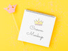 Top View Crown Mock-Up On Yellow Background Psd