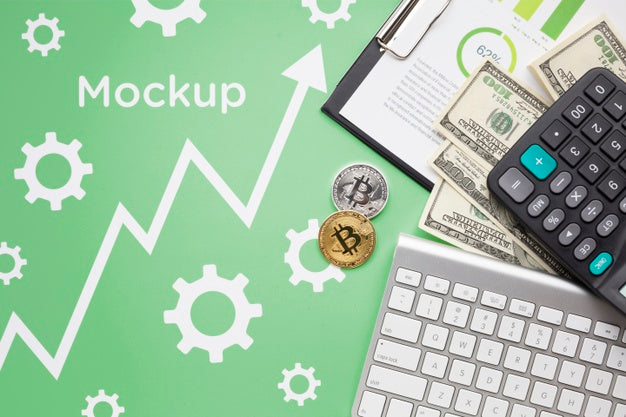 Top View Cryptocurrency And Money Psd