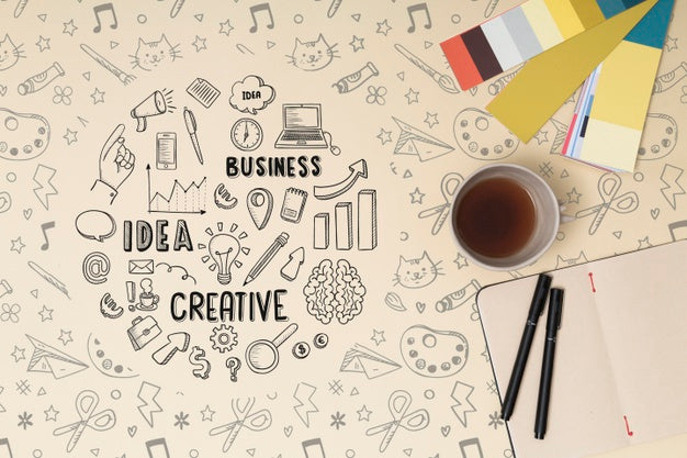 Top View Cup Of Coffee On A Table With Mock-Up Psd