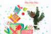 Top View Cute Christmas Presents Psd