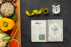 Top View Delicious Diet Menu And Healthy Food Psd