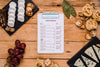 Top View Delicious Food Composition With Clipboard Mock-Up Psd