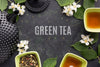 Top View Delicious Green Tea Spices Psd