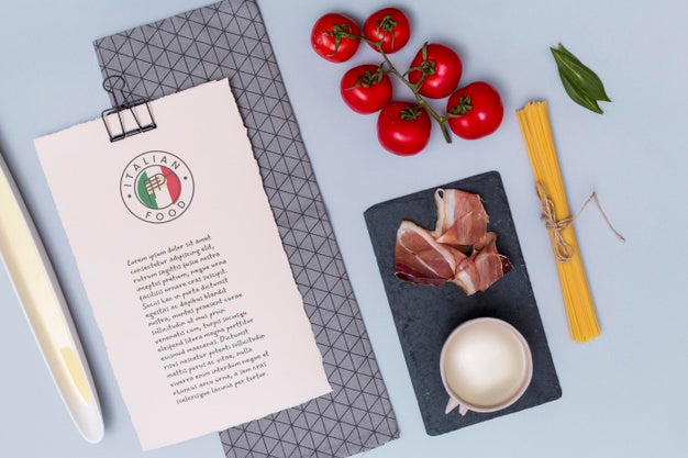 Top View Delicious Ingredients For Pasta Psd