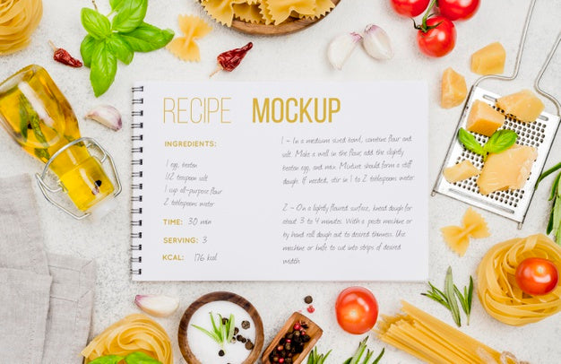 Top View Delicious Pasta And Cheese Psd