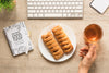 Top View Delicious Pastries Concept With Drink Psd