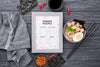 Top View Delicious Restaurant Menu On The Table Psd
