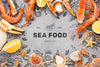 Top View Delicious Sea Food Composition With Mock-Up Psd