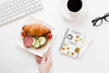 Top View Delicious Snack With Coffee Concept Psd