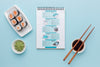 Top View Delicious Sushi Menu Psd