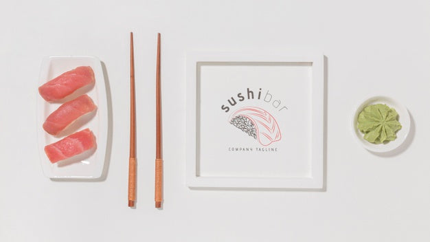Top View Delicious Sushi Psd