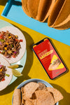 Top View Delicious Tacos On Plate Mock-Up Psd