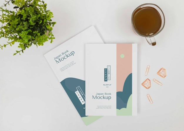 Top View Desk Arrangement With Coffee Cup Psd